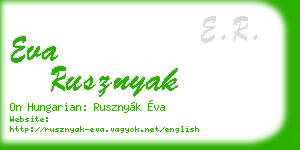 eva rusznyak business card